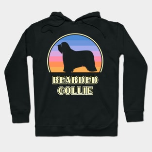 Bearded Collie Vintage Sunset Dog Hoodie